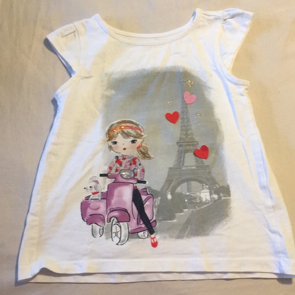 Gymboree Other - Gymboree 4T Capped Sleeve 3-D Paris Fashion Shirt